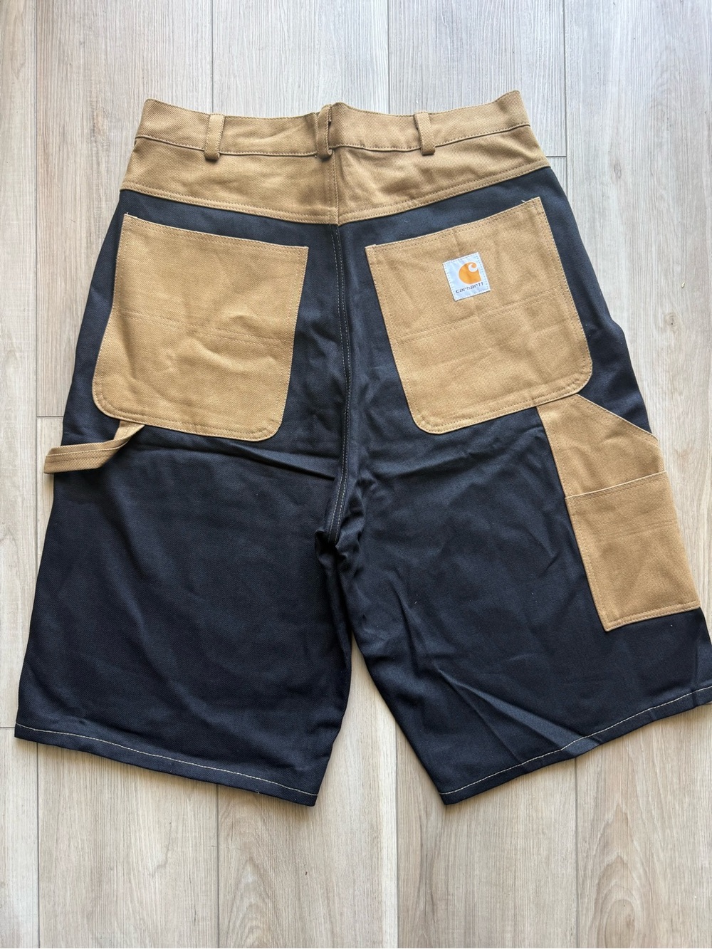 Reworked vintage Carhartt Two-Tone Black and Brown Work Shorts